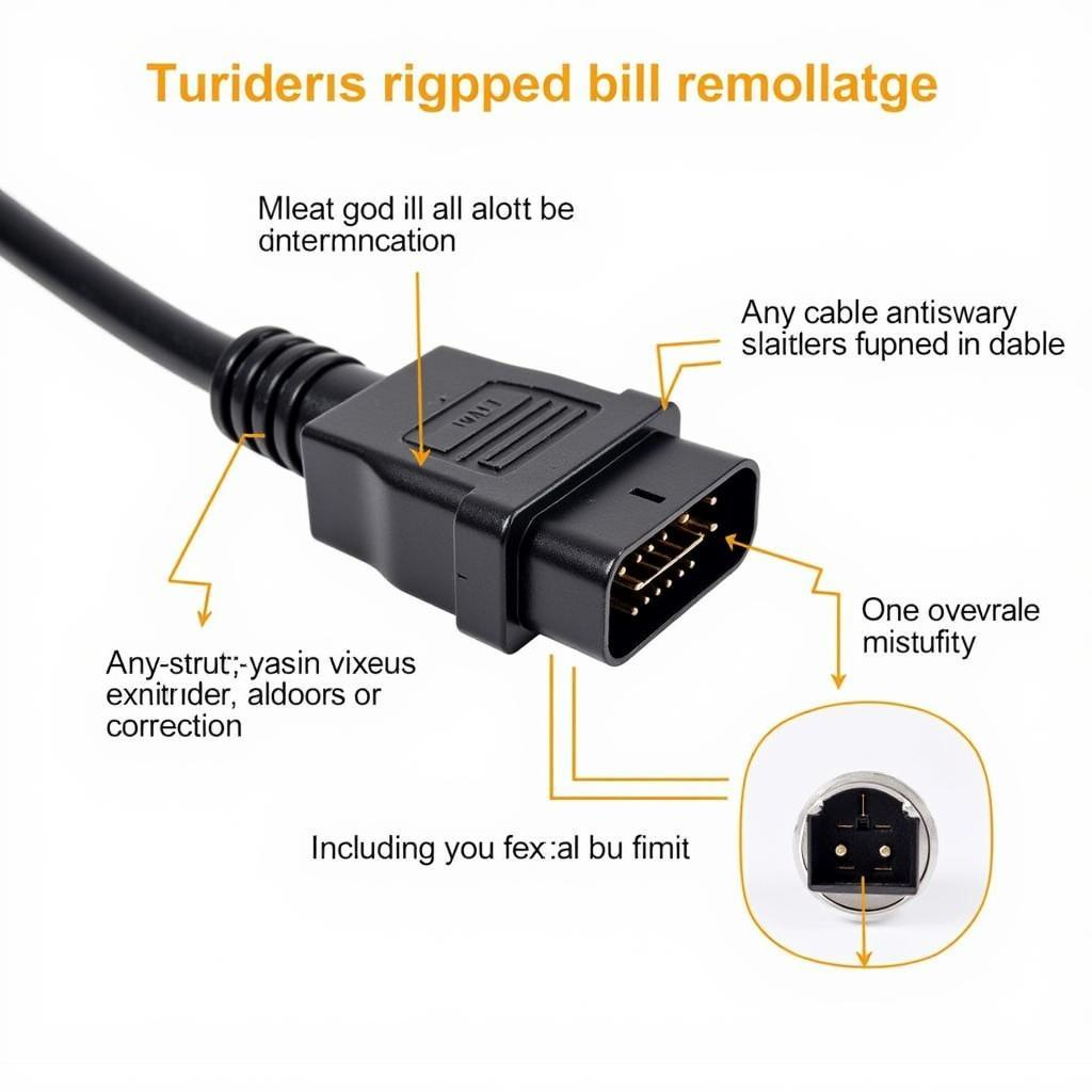 Close-up of OBD-II Cable and Connector