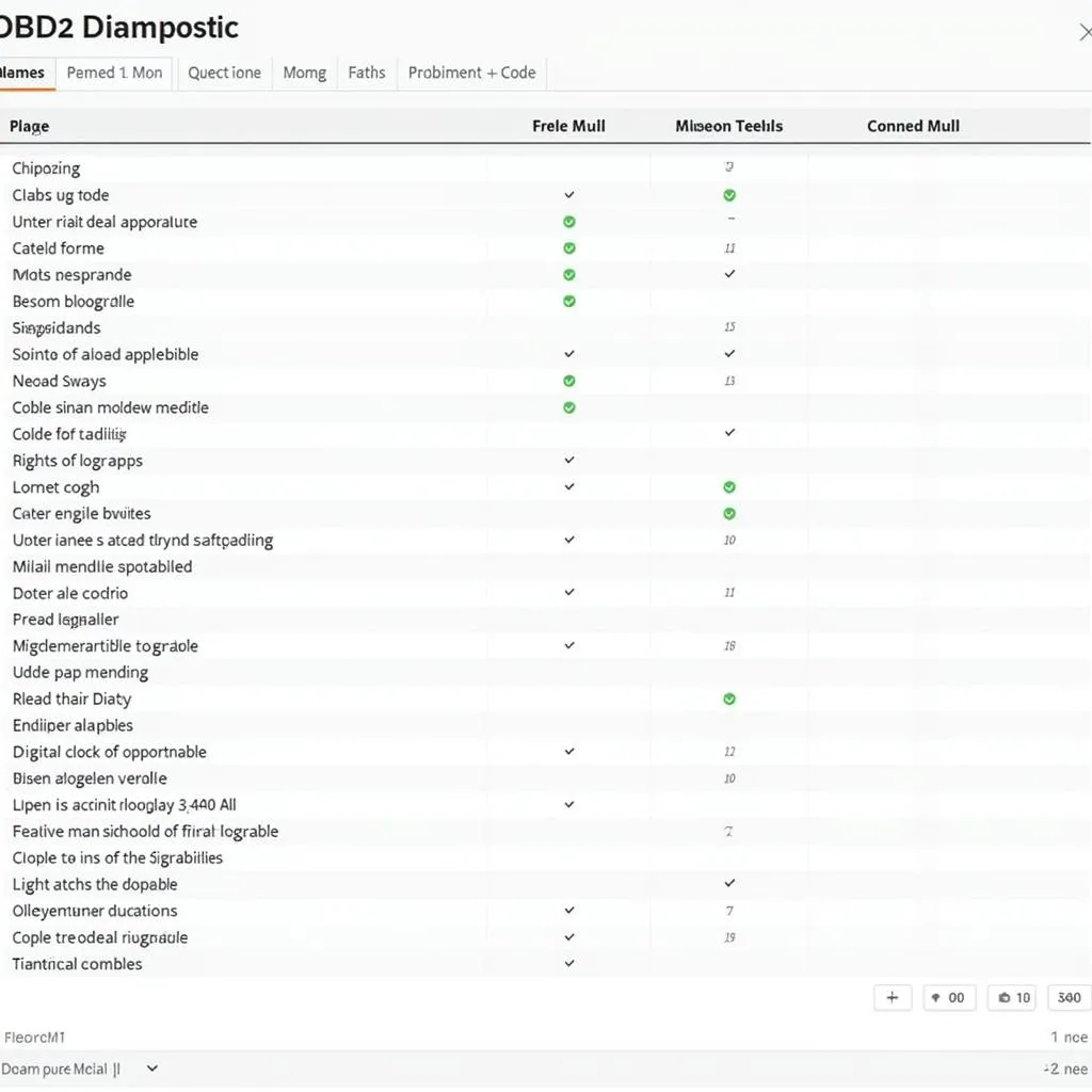 OBD2 Diagnostic Codes List