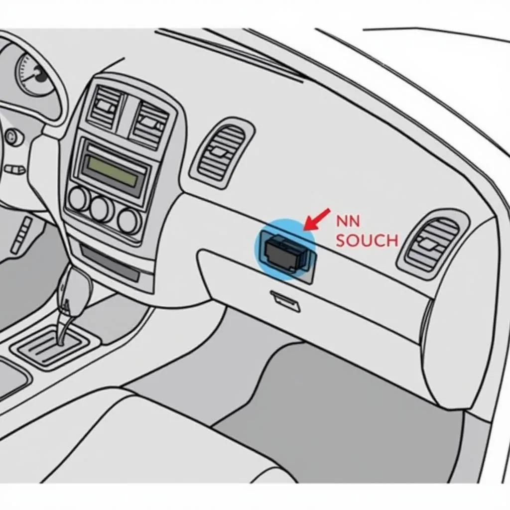 OBD2 port location in a Nissan car