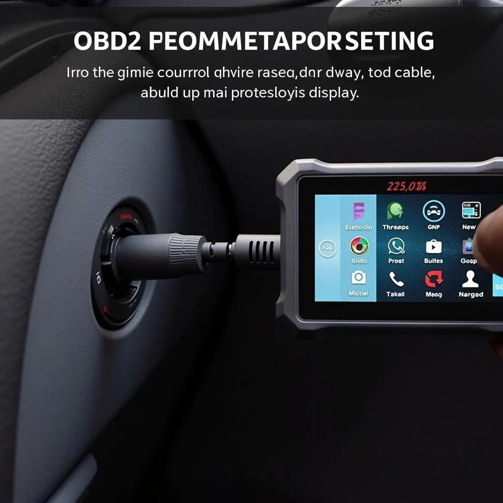 OBD2 reader plugged into a car's port