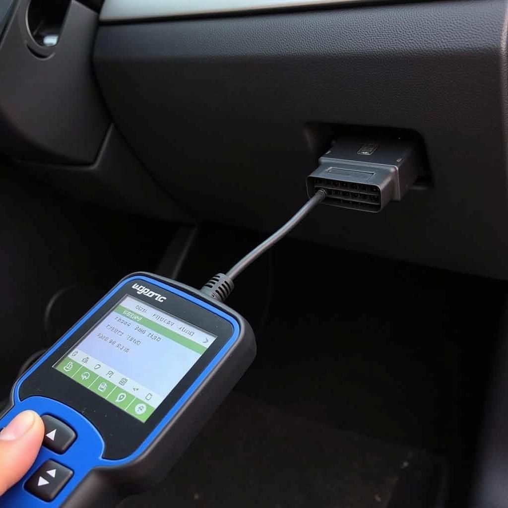 Car with OBD2 Scan Tool Connected