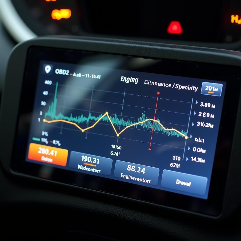 OBD2 Scan Tool Displaying Performance Graph