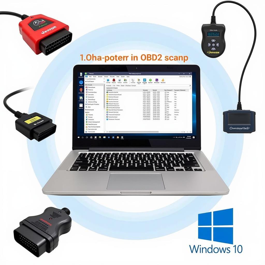 OBD2 Scan Tools Connected to Windows 10 Laptop