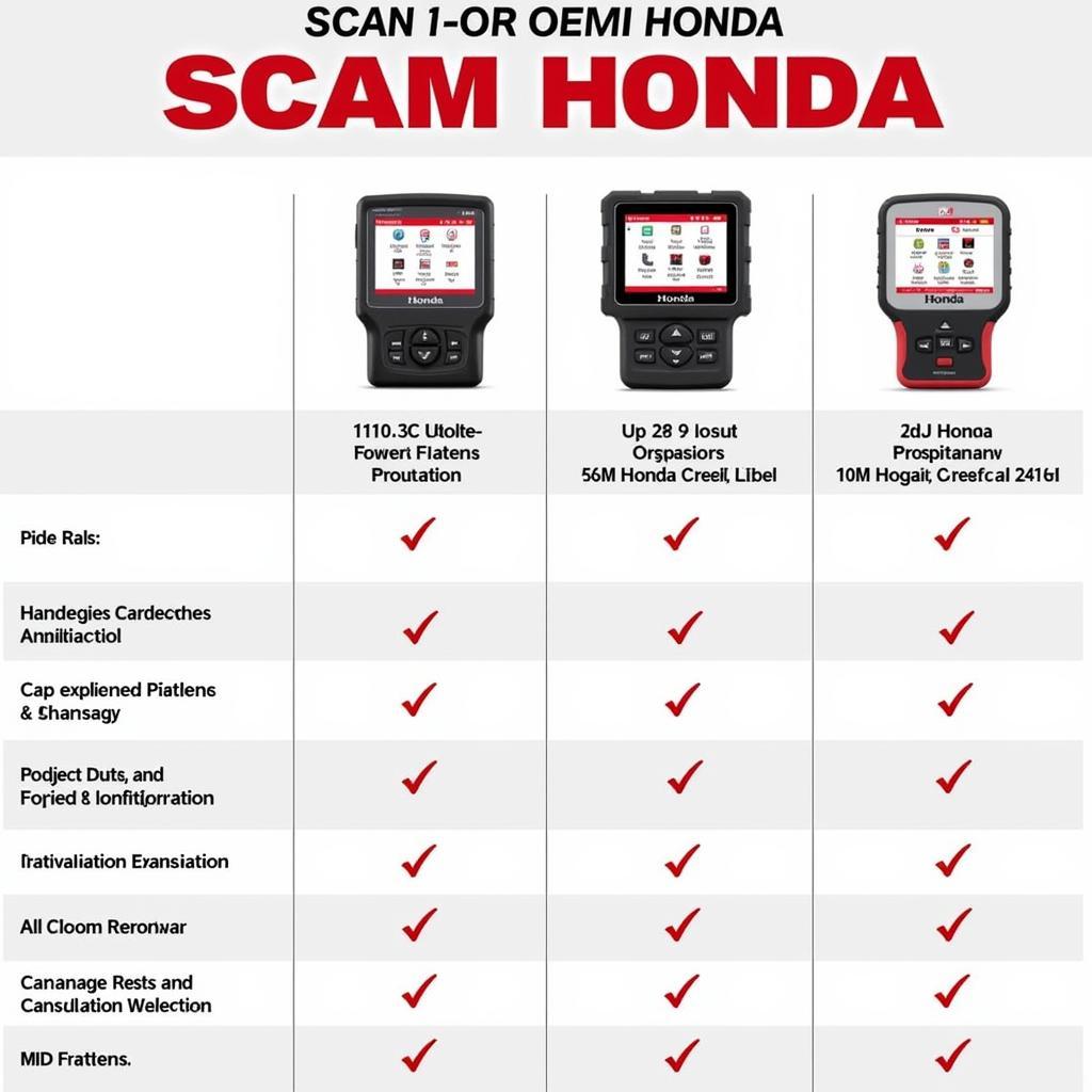 Comparison of OEM Honda scan tools