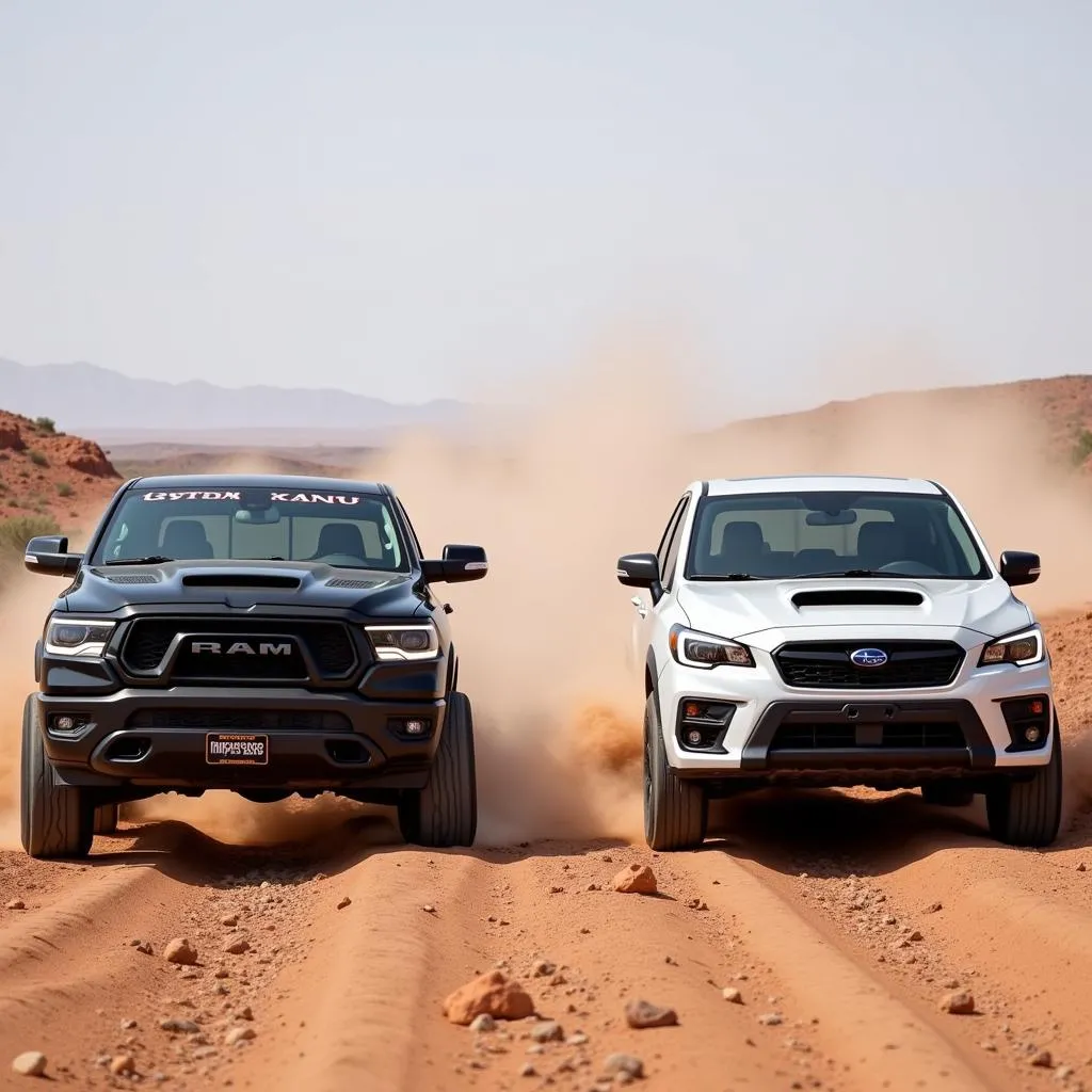 dodge-ram-charger-subaru-impreza-wrx-sti-off-road