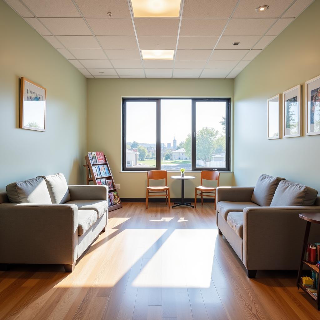 Modern and comfortable primary care clinic waiting area