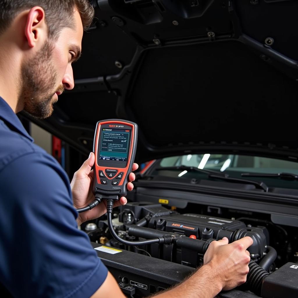 PTT Scan Tool Diagnosing Truck Engine