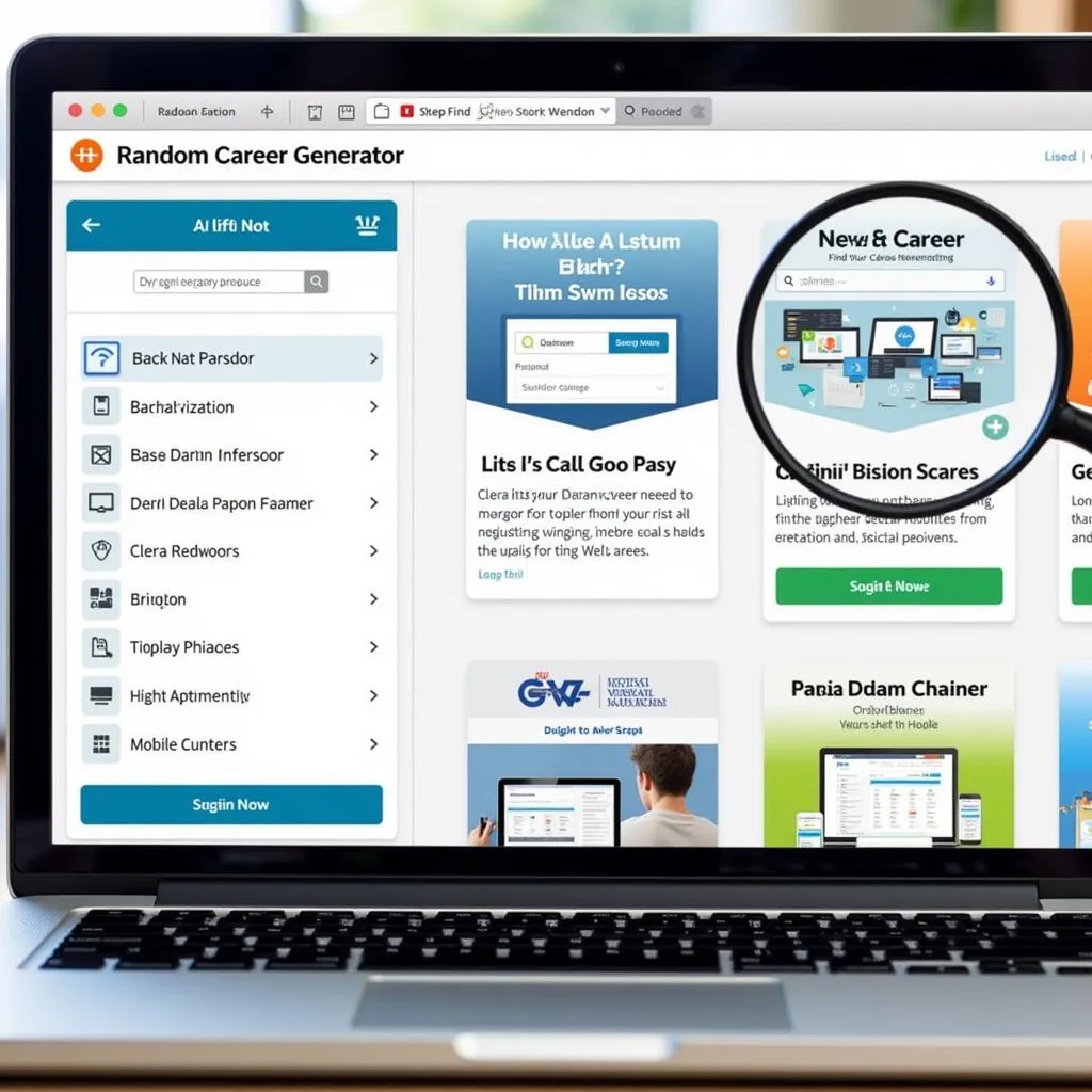 Websites offering random career generators