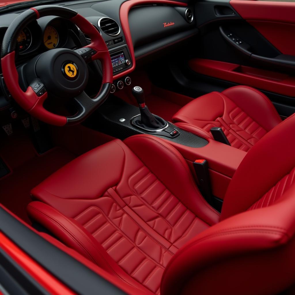 Red Interior in a Sports Car