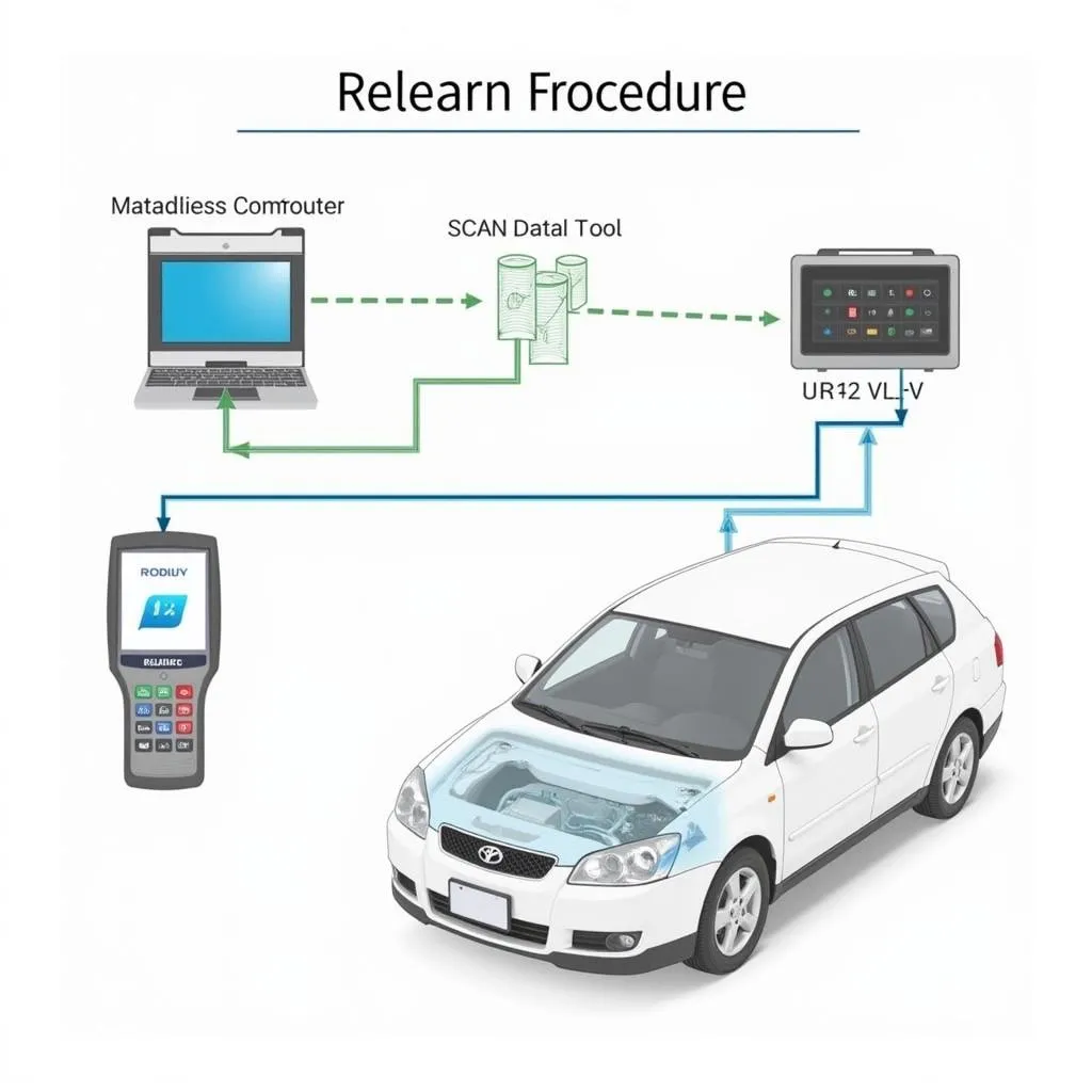 Car computer system relearn procedure illustration