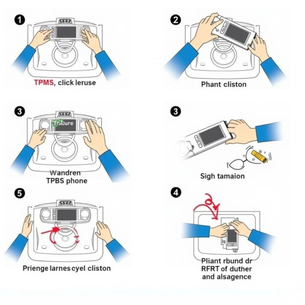 Steps to reset a TPMS using a tool