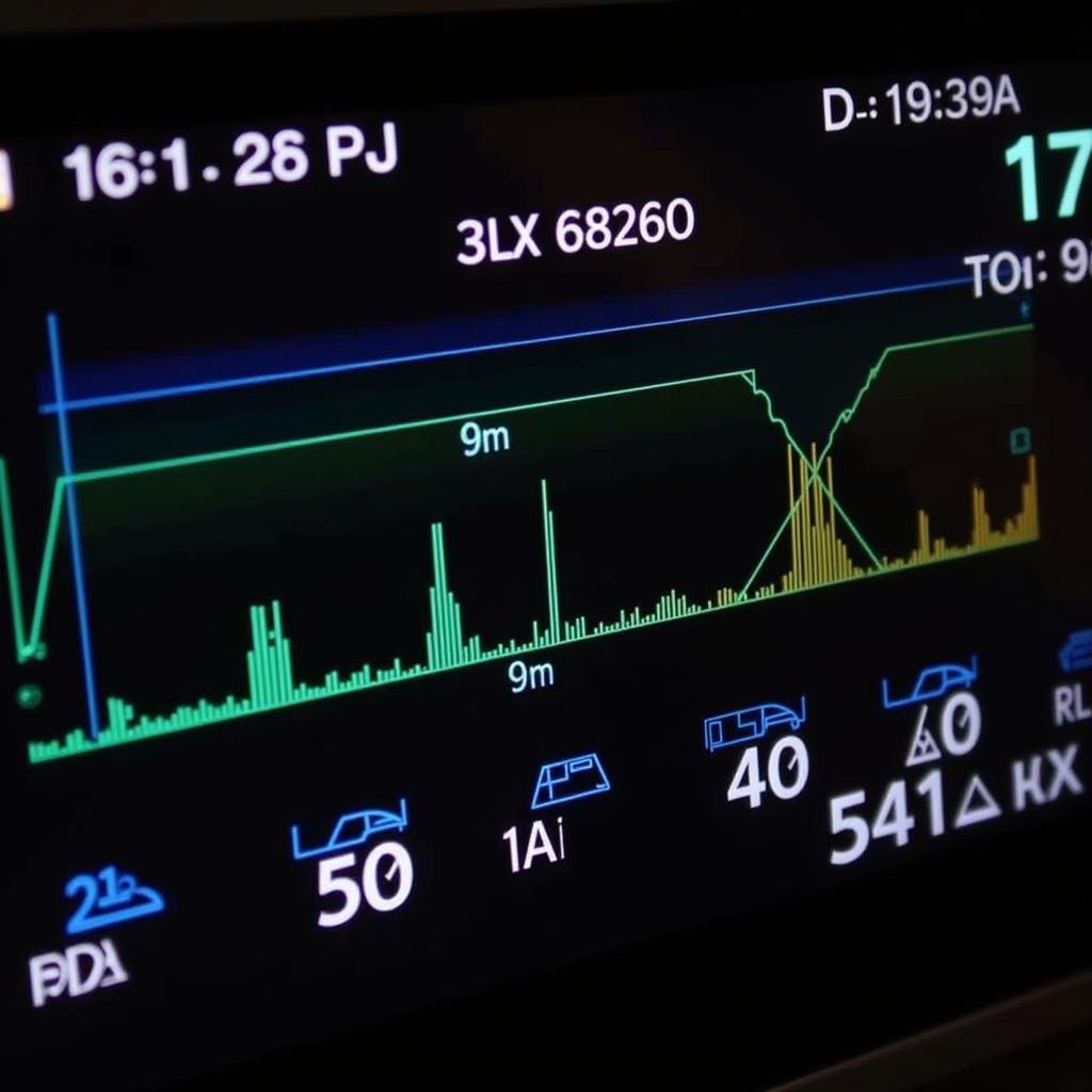 Scan tool screen displaying wheel speed sensor data from all four wheels