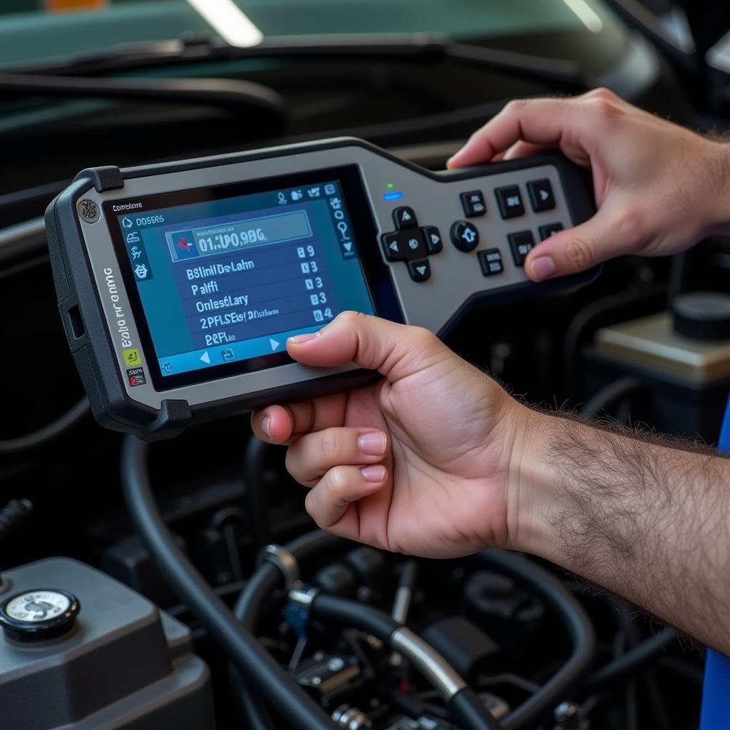 Mechanic Using a Scan Tool