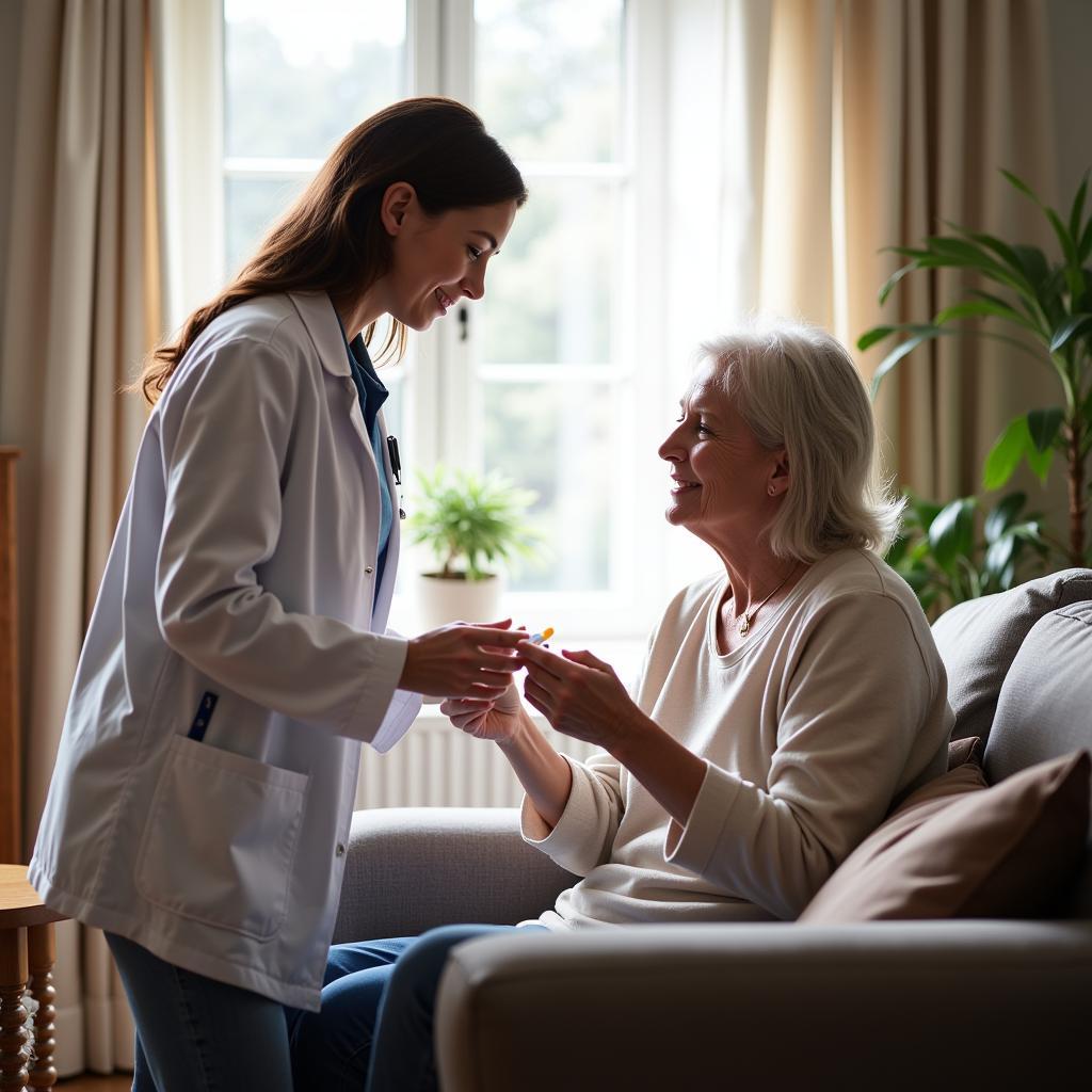 Senior Woman Receiving Home Care