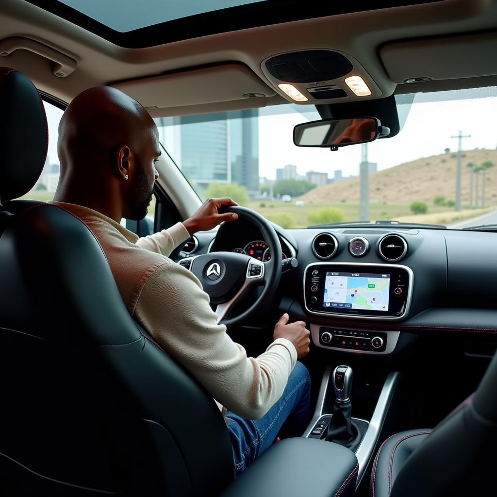 Shaq Interacting with Smart Car Technology