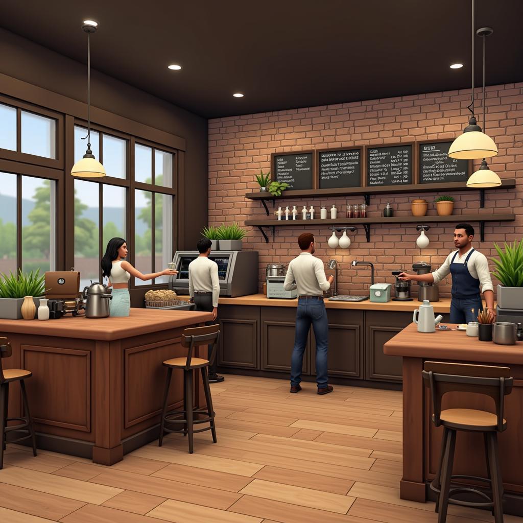 Sims 4 Barista at Coffee Shop