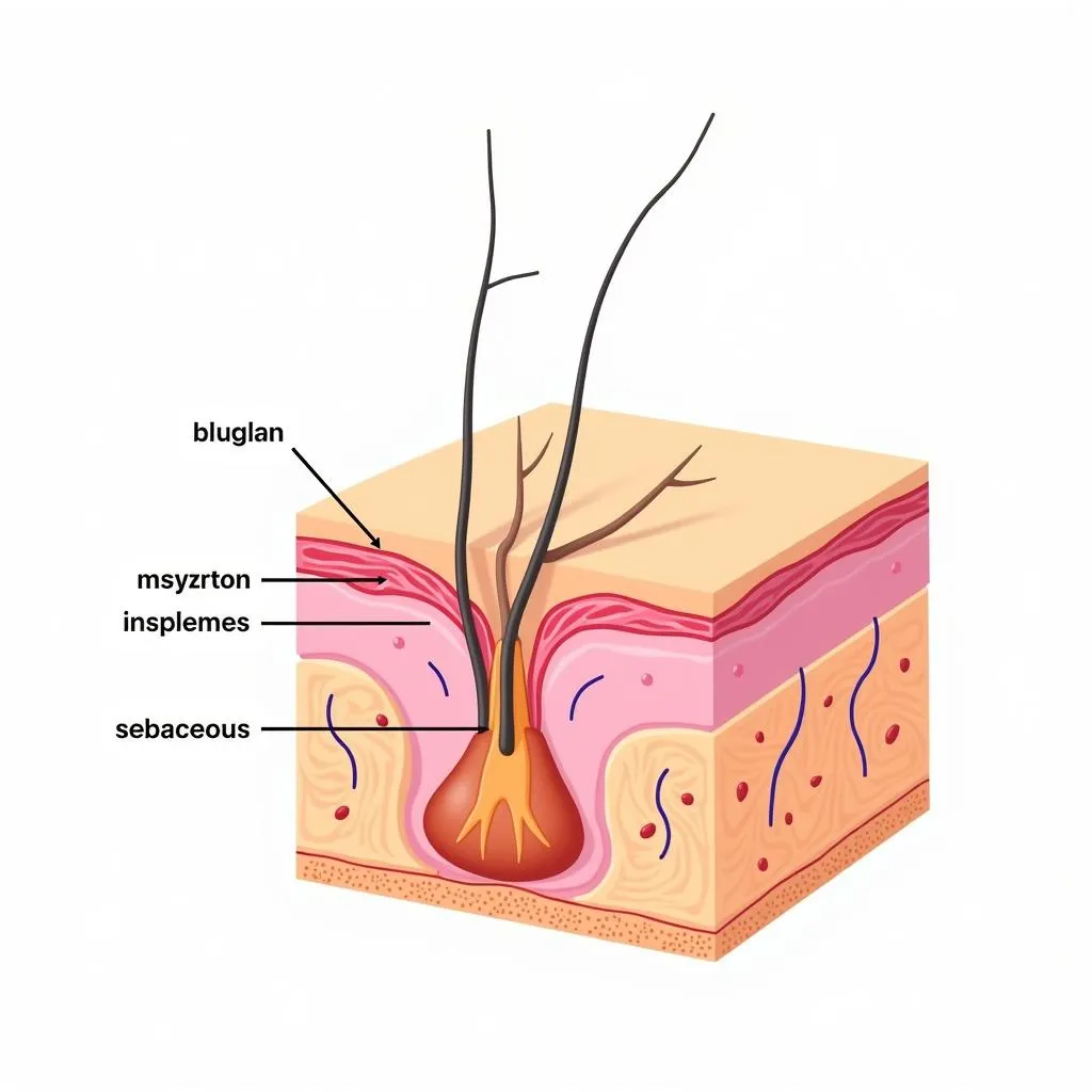 Anatomy of Skin with Sebaceous Gland