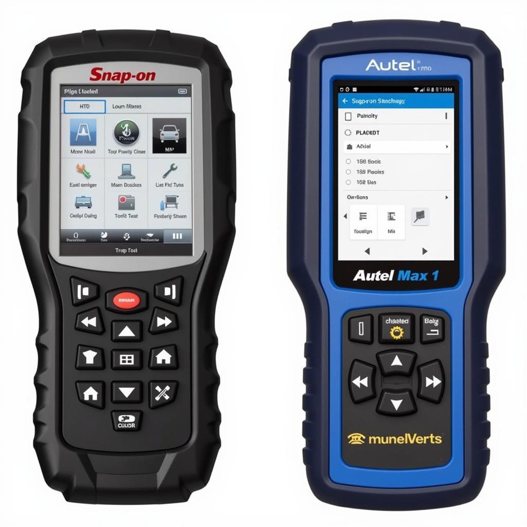 Snap-on Triton D10 and Autel MaxiSys Scan Tools side-by-side