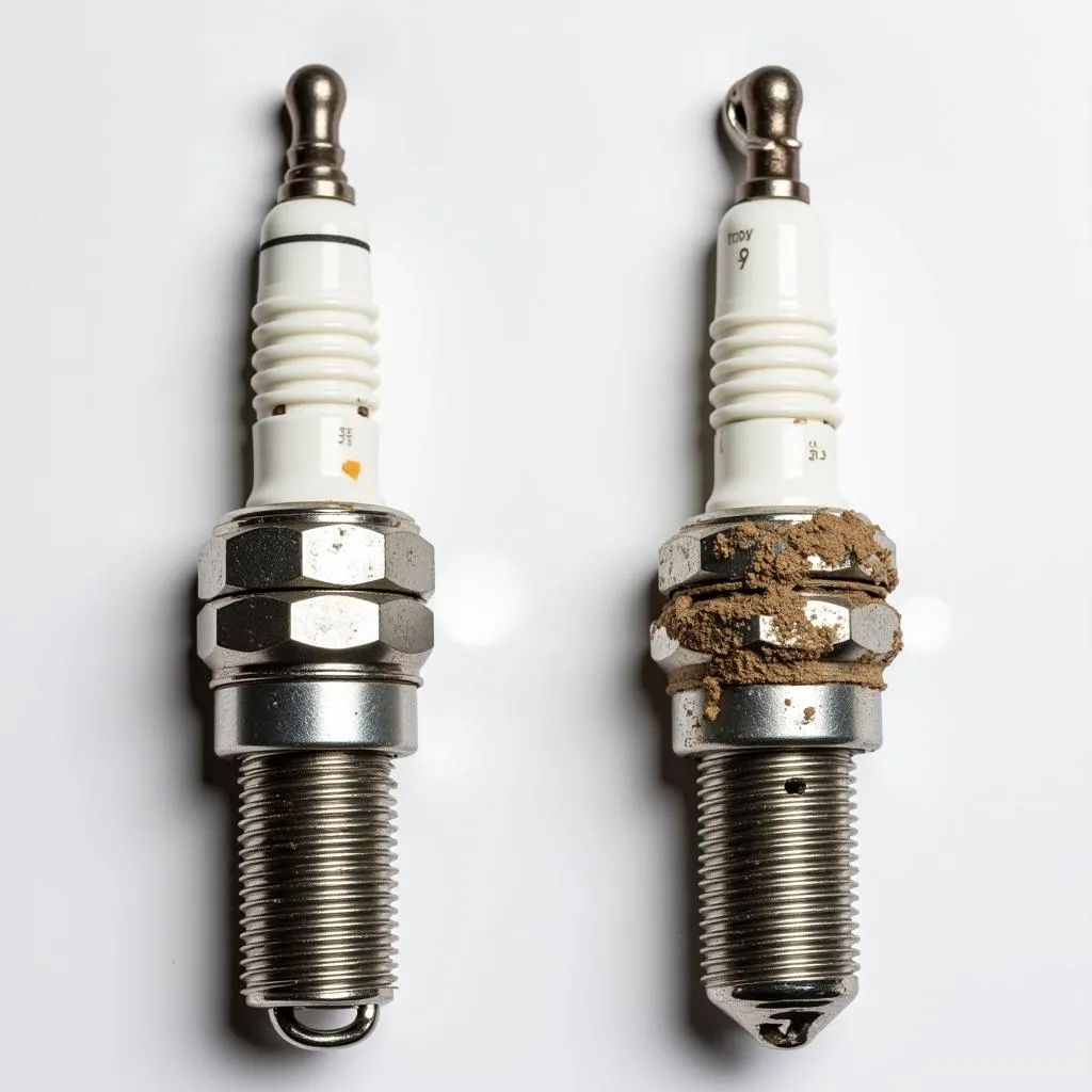 Spark Plug Comparison: Worn vs New