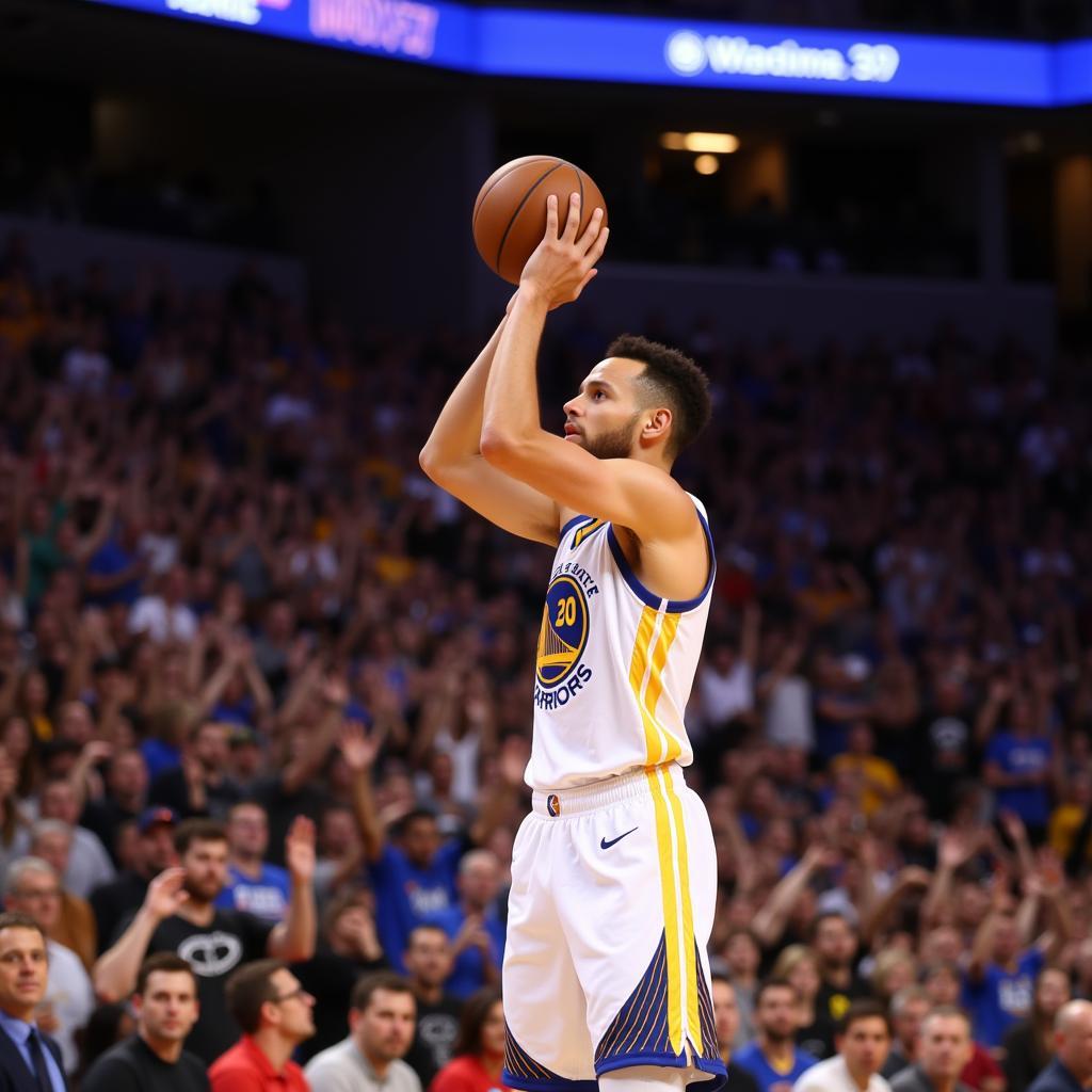 Steph Curry Shooting a Three-Pointer