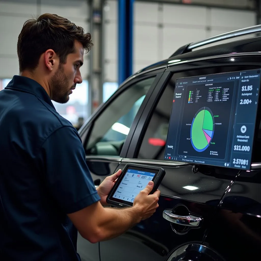 Technician Using Scanner for Routine Maintenance