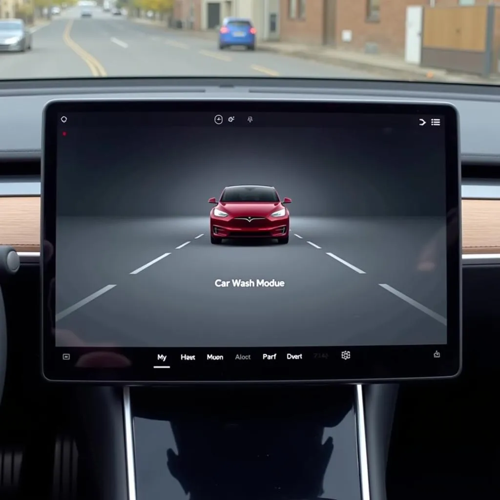 Tesla Car Wash Mode Touchscreen