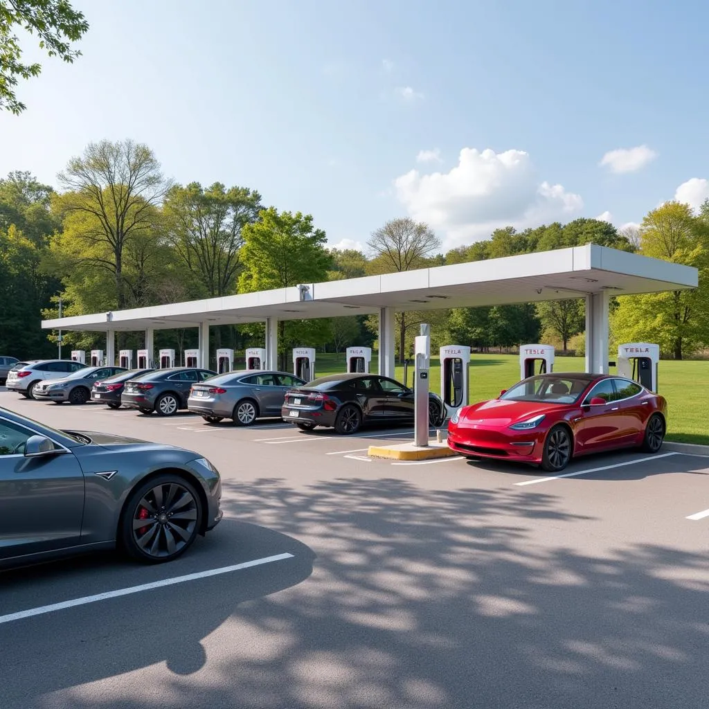 Tesla Supercharging Station in Kentucky