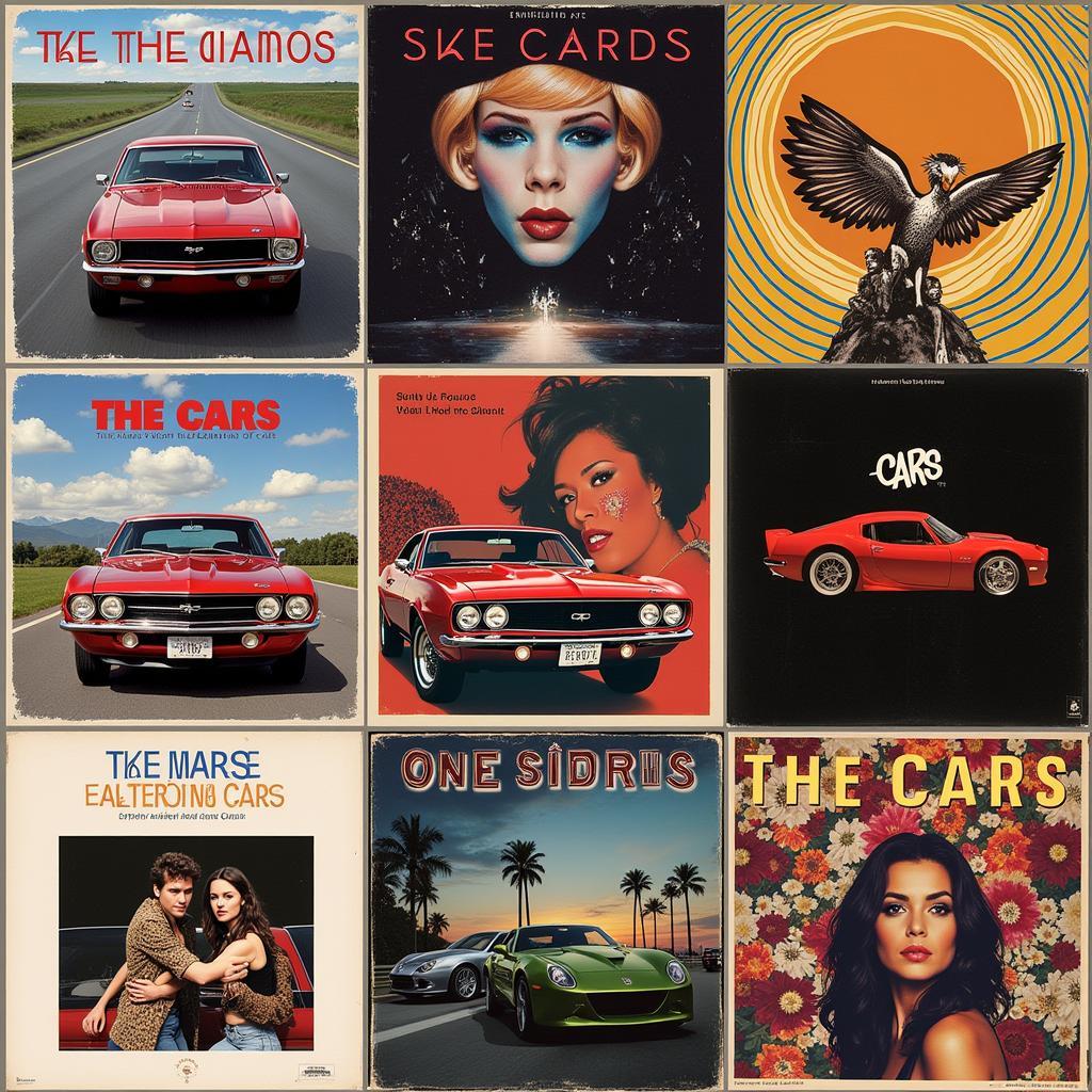 The Cars album covers collage