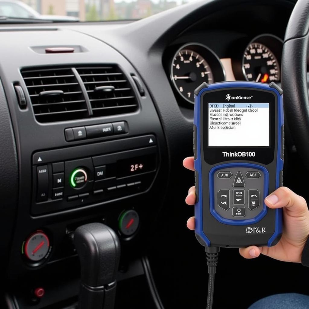 ThinkOBD100 Reading DTC on a Car