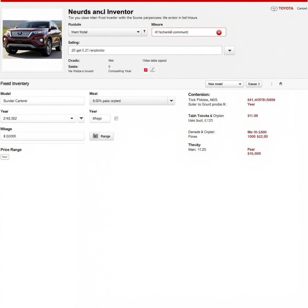 Toyota Dealership Website Inventory