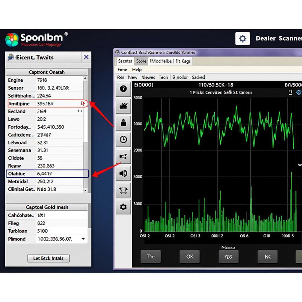 A close-up of a Dealer Scanner display showing diagnostic data