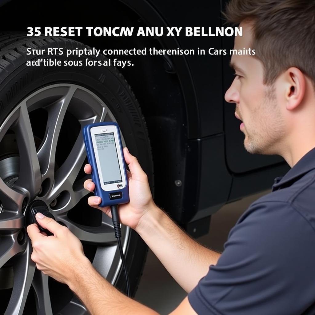 Mechanic using a TPMS scan tool