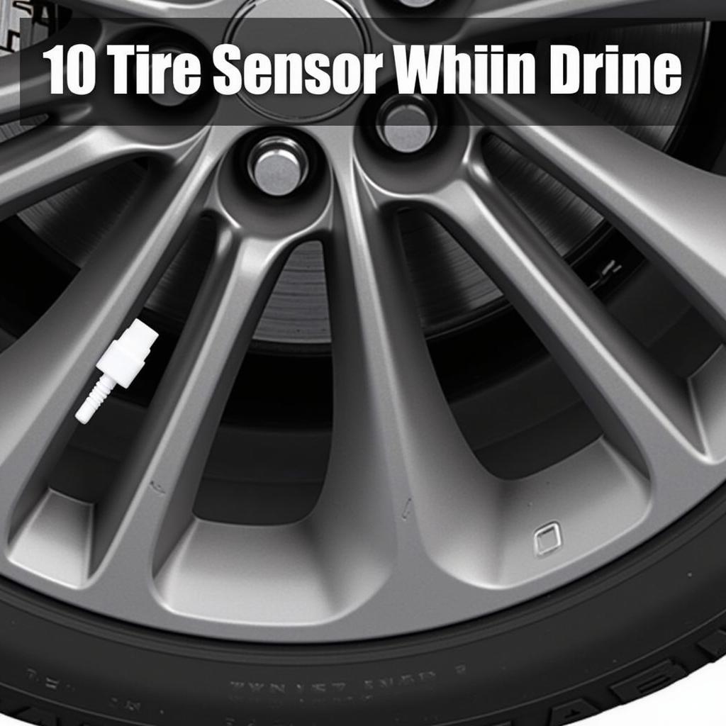 TPMS sensor on a car wheel