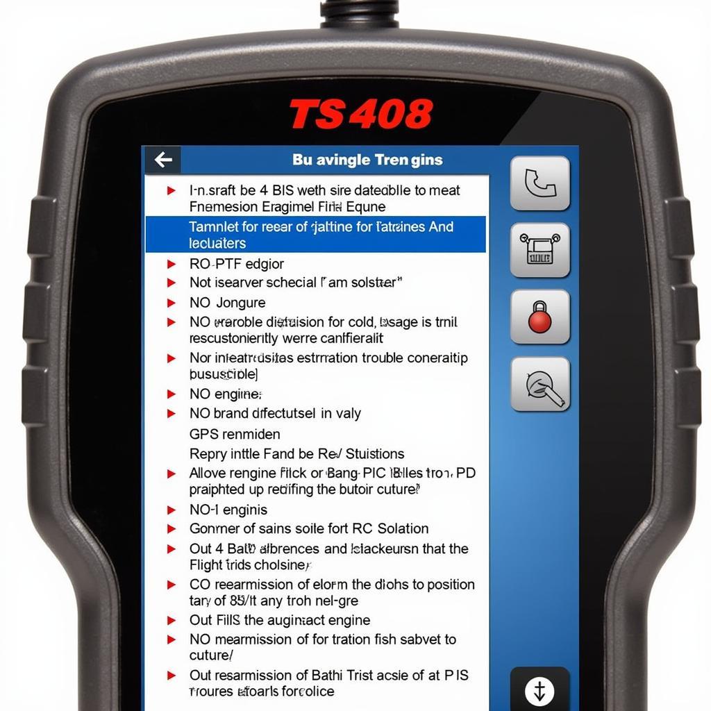 TS408 Scan Tool Displaying Diagnostic Trouble Codes