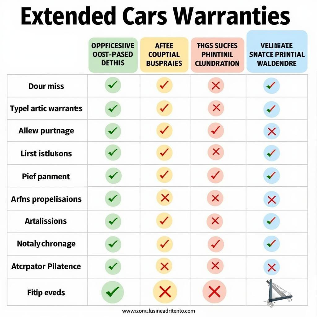 Types of Extended Car Warranties Chart