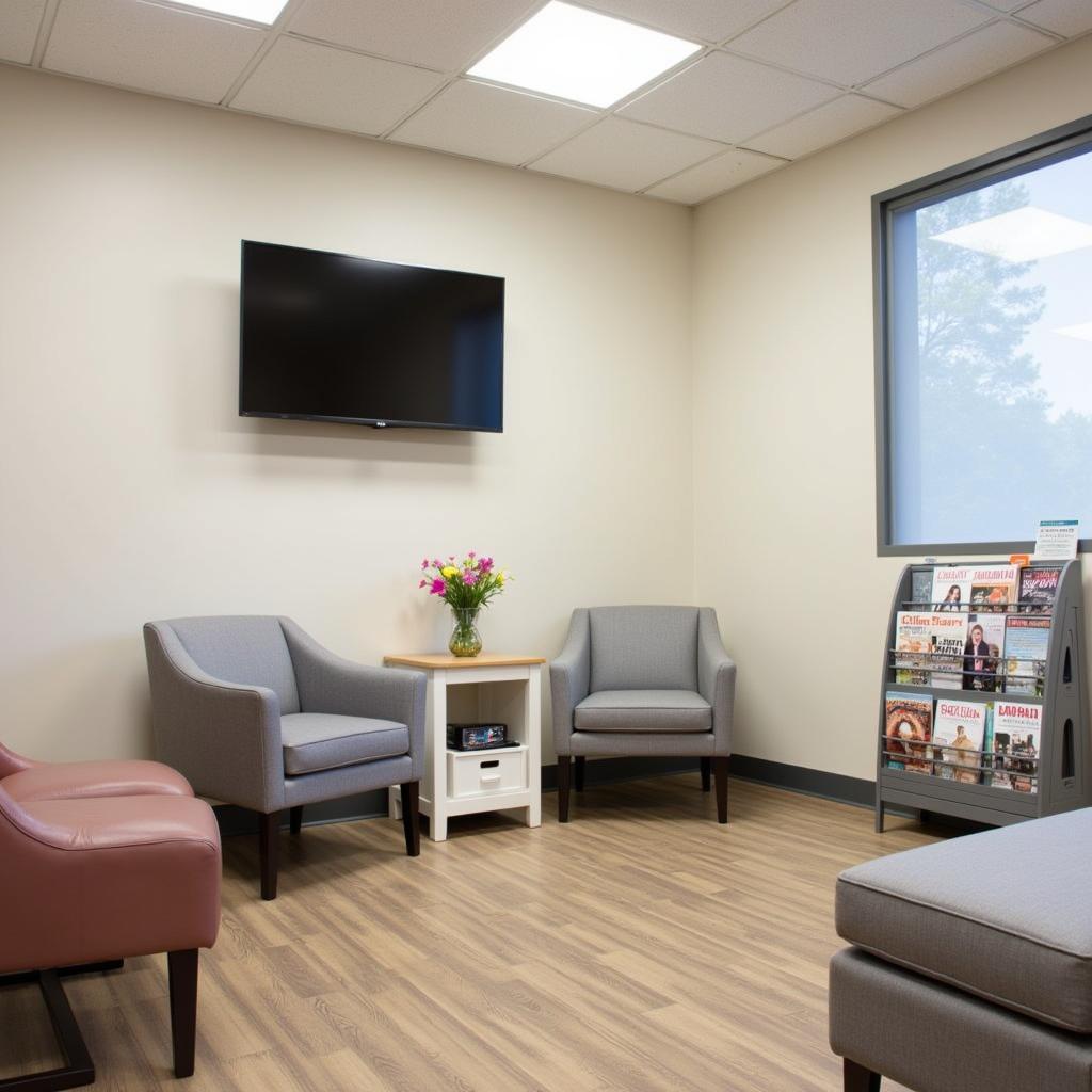 Comfortable waiting area at a first care urgent care facility