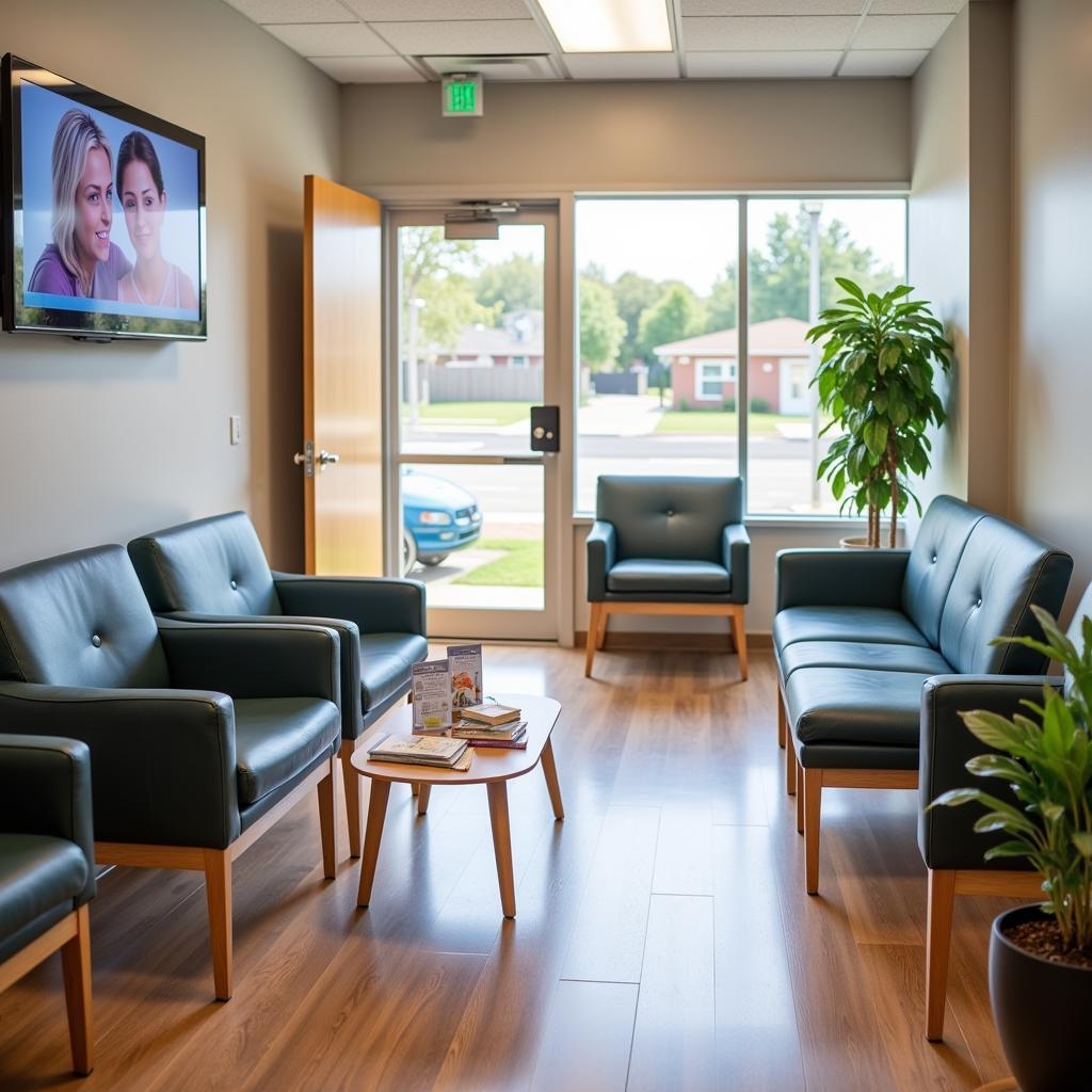 Patients waiting in an urgent care center waiting area