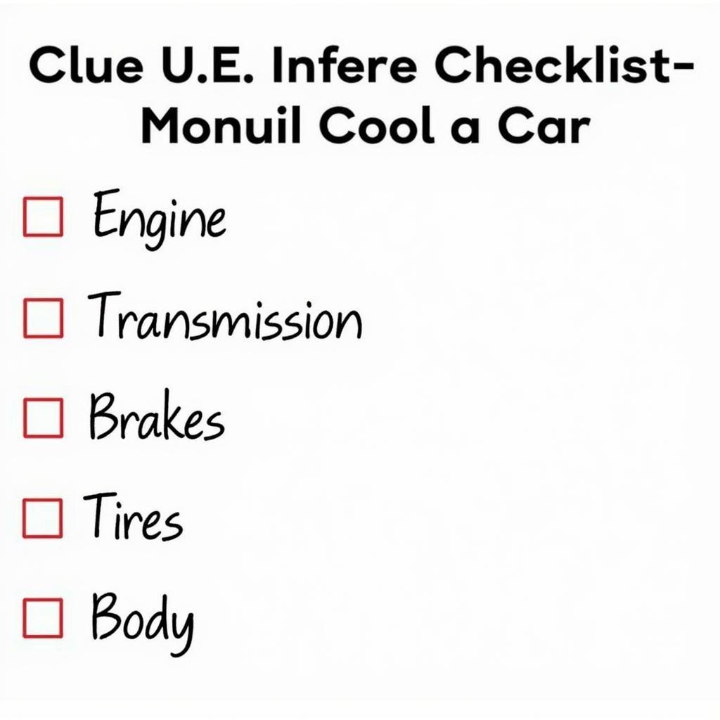 Used car inspection checklist