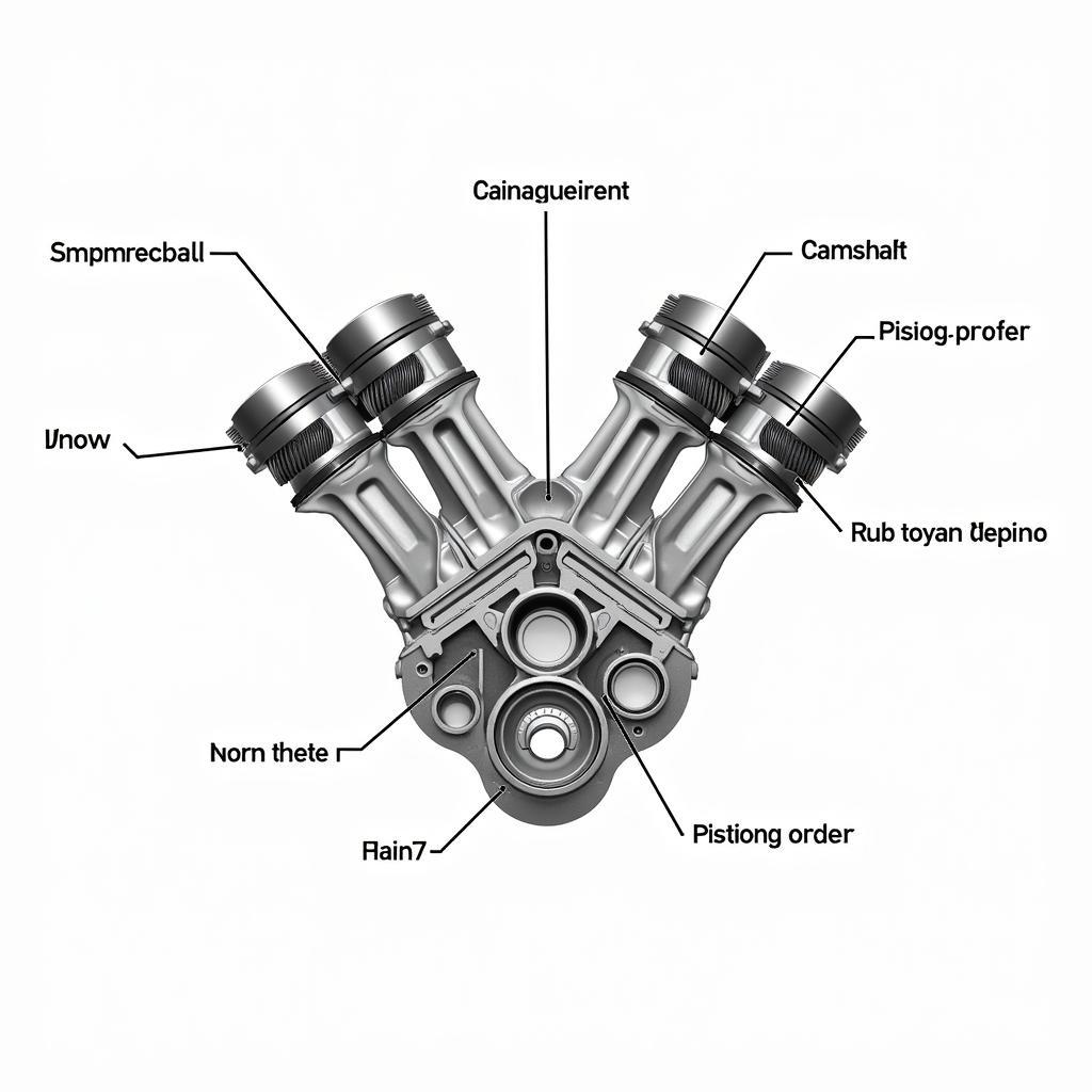 V8 Engine Diagram showing components and operation