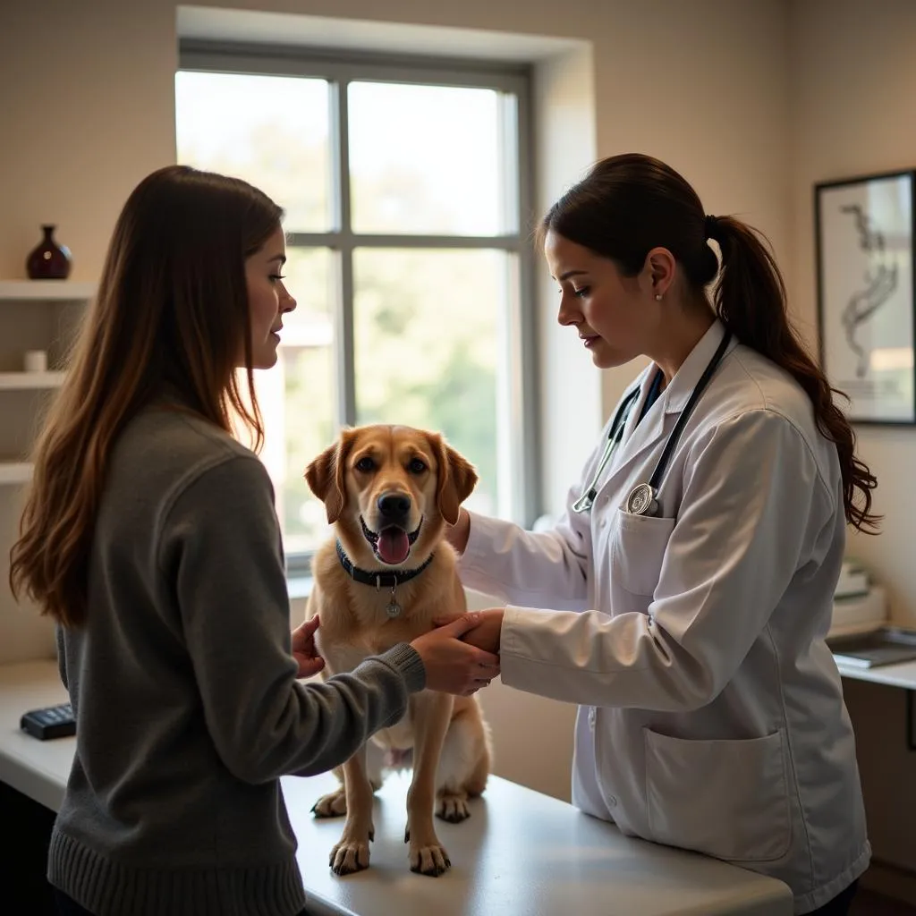 Veterinarian Examining a Dog in Oviedo Clinic