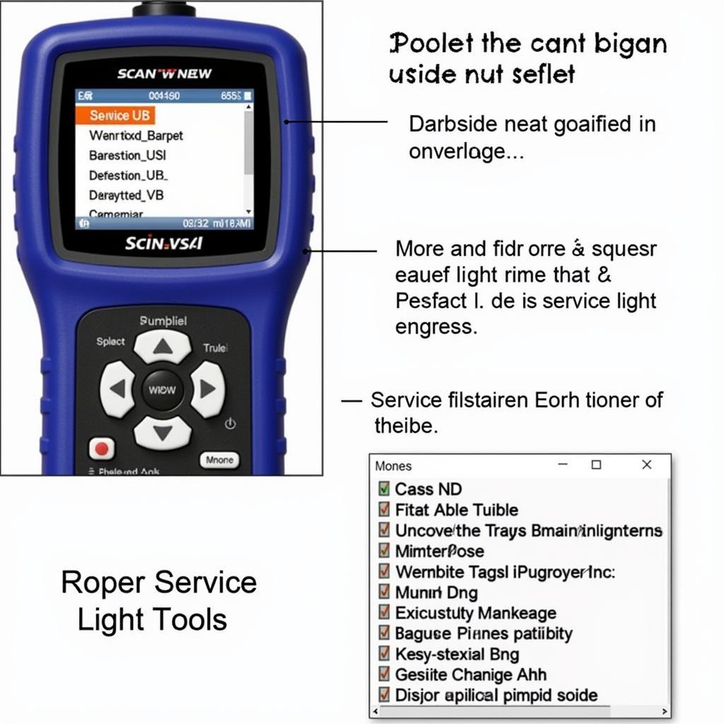 Resetting service light using a scan tool