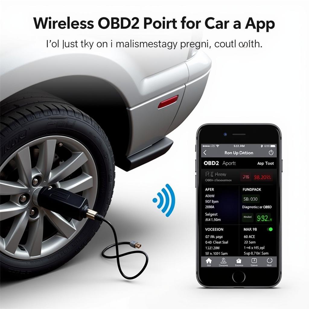 Wireless OBD2 Adapter Connected to iPhone