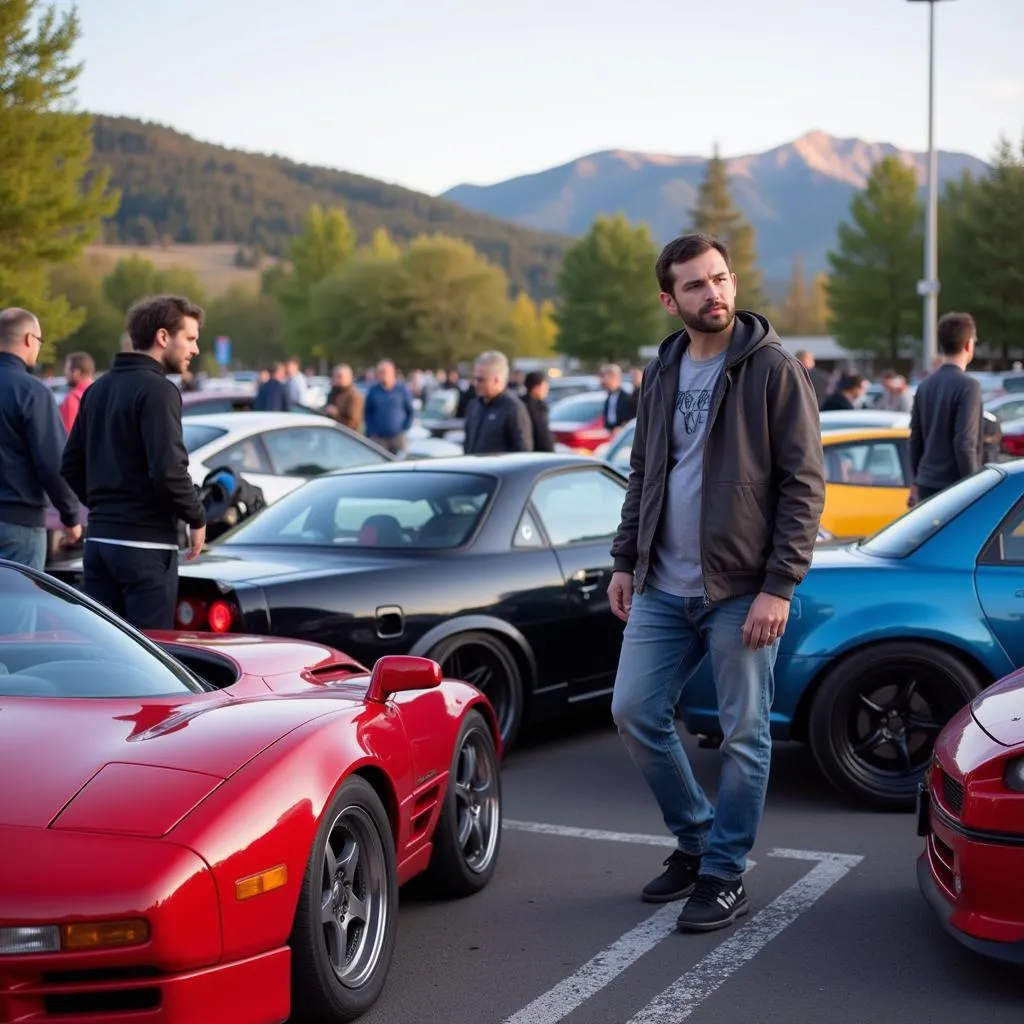 Xavier Wulf attending a JDM car meet