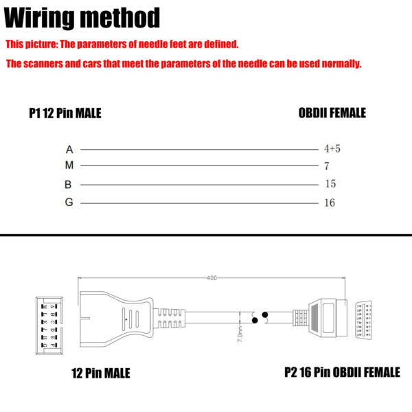 12 Pin OBD1 to 16 Pin OBD2 Cable Convertor Adapter For GM Diagnostic Scanner US - Image 2