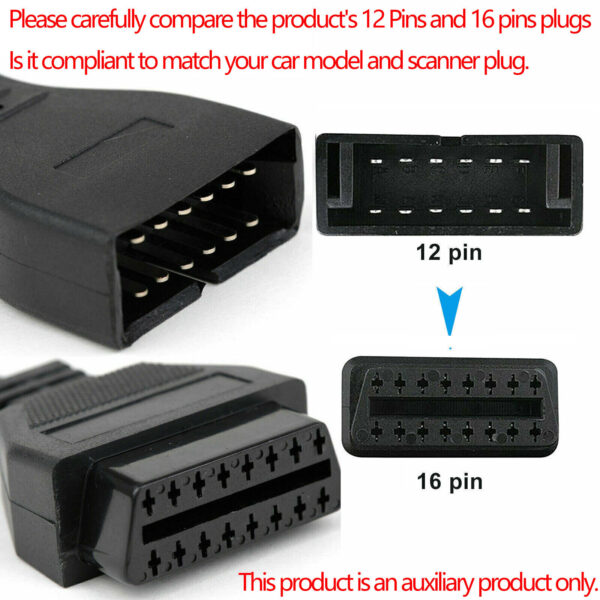 12 Pin OBD1 to 16 Pin OBD2 Cable Convertor Adapter For GM Diagnostic Scanner US - Image 3