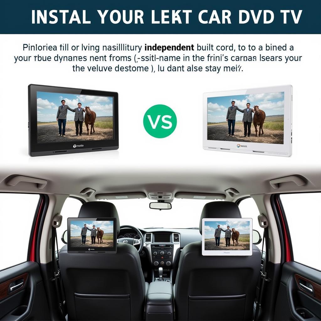 Dual Screen 15 Inch Car DVD TV Setup