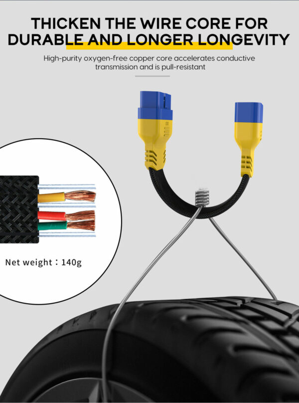 16 Pin OBD2 II Male to Female Diagnostic 20cm Extension Cable Scanner Adapter - Image 4