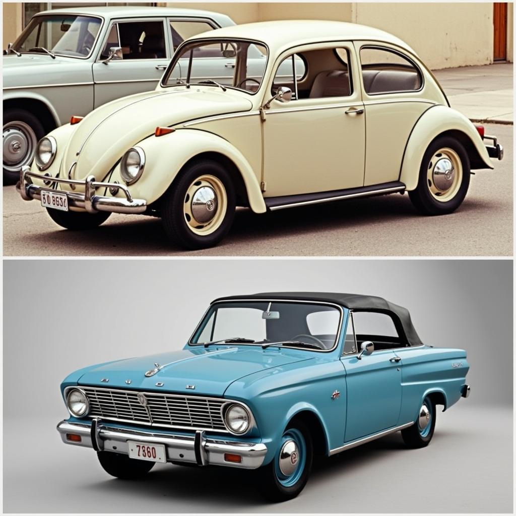 1960s Compact Cars: Volkswagen Beetle and Ford Falcon