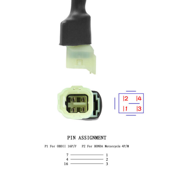 1Pcs Durable ABS OBD2 16pin To 4pin Diagnostic Adapter OBD Code Scanner - Image 3