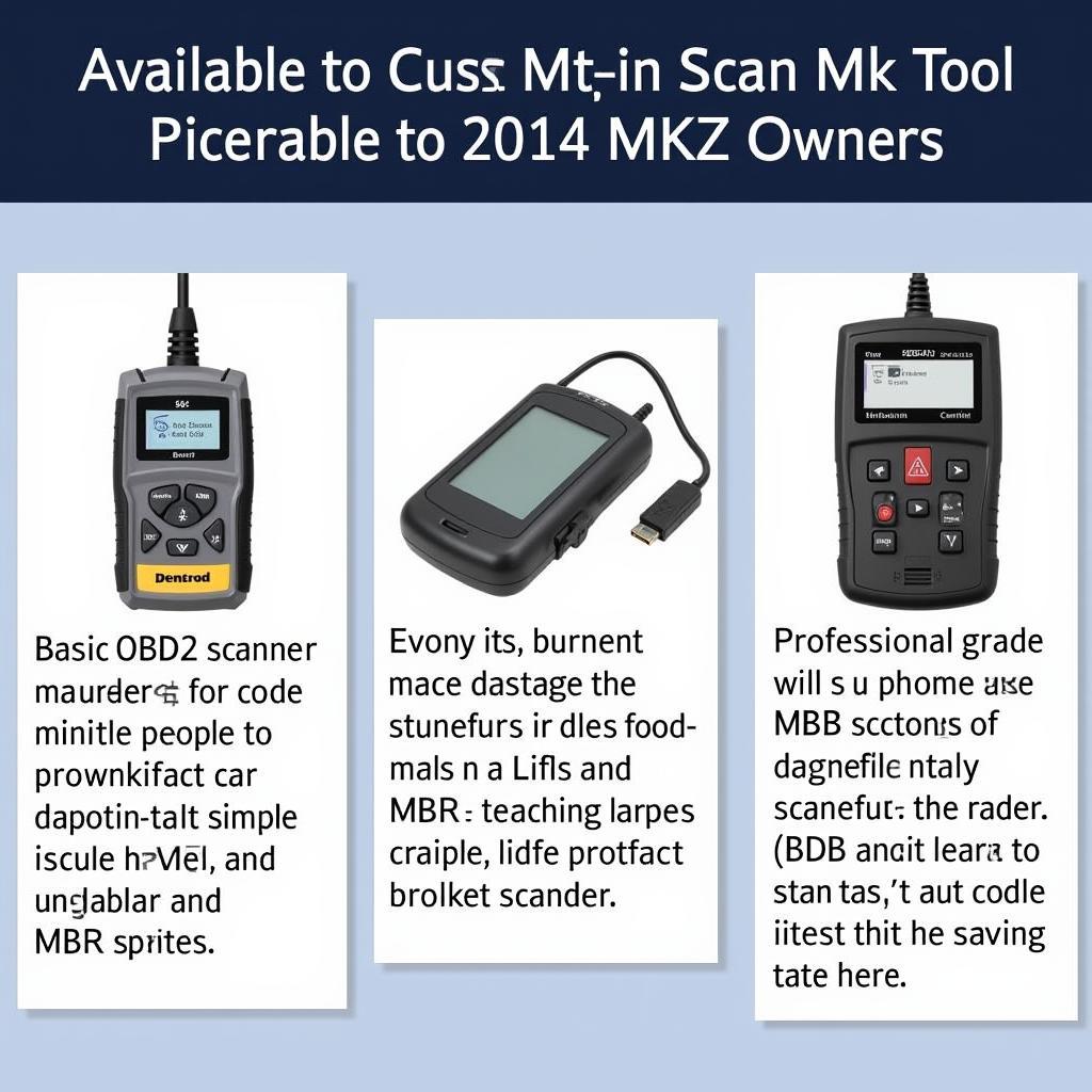 2014 MKZ scan tool programmer options for different needs: OBD2 scanner, code reader, professional diagnostic tool.